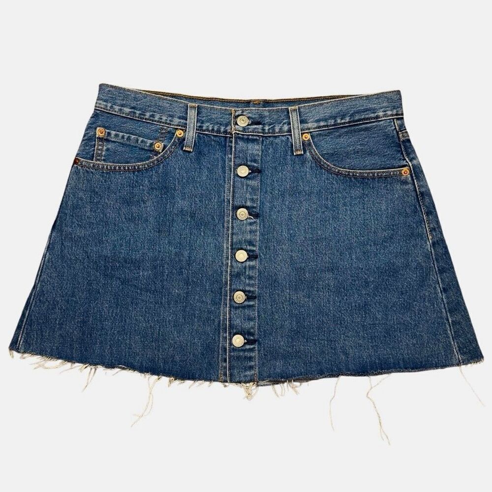 Levi’s Premium Button-Front High-Rise Denim Mini Skirt - Size W31